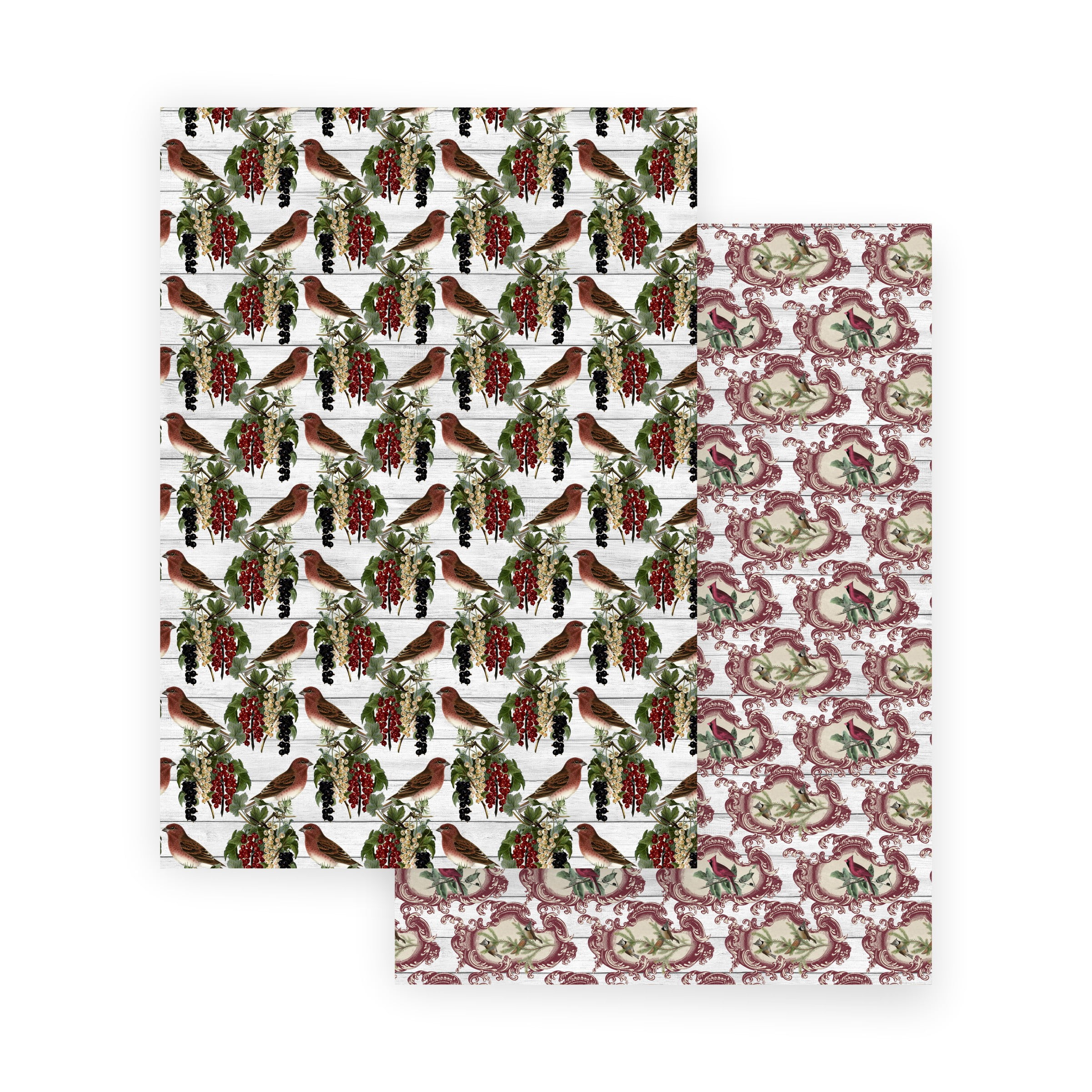 Scrapbooking Paper VINTAGE CHRISTMAS BIRDS 10 Double Sided Sheets 8.25 x 11.75, Craft Paper, Decoupage Paper, Decorative Paper, Vintage Paper