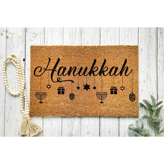 Doormat Hanukkah Decor Rosh Hashanah Sameach Shine Bright Funny Hanuk (18" x 30") #5083
