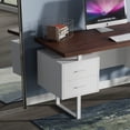 thumbnail image 3 of 60'' Mariposa Home Office Computer Desk - Walnut Top, White Body, White Metal, White Hardware, 3 of 6