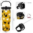 thumbnail image 4 of Steel Tumbler with Straw Vertical Handle Ice Flow Flip Tumbler 30 oz, Chicken Tumbler Insulated Water Bottle Easy for Carry, Good for Home/Office, Better for Travel/Car/Camp, 4 of 6