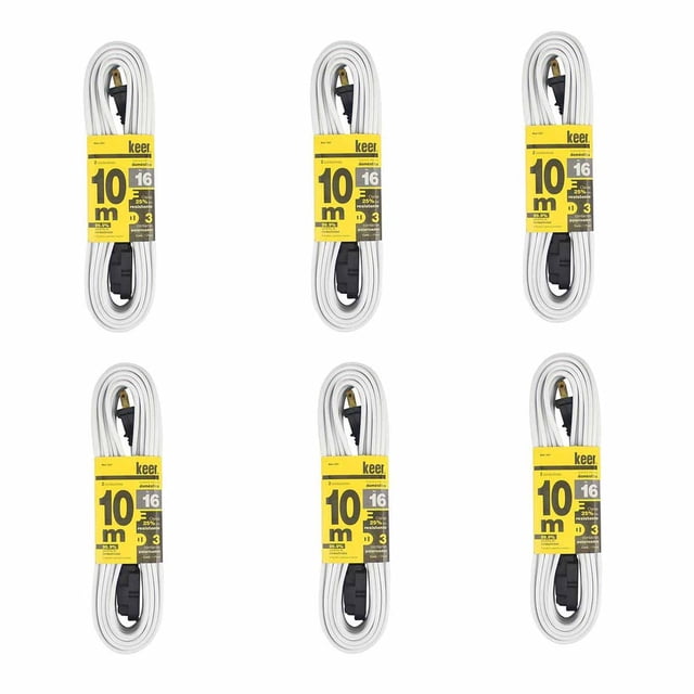 Cable de Extension Domestica KEER 10 Metros 5 Amps 6pzs