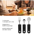 thumbnail image 3 of 3Pcs Adaptive Utensils,Stainless Steel Wide Rubber Handle, Nonslip Anti Shaking Weighted Utensils, 3 of 5