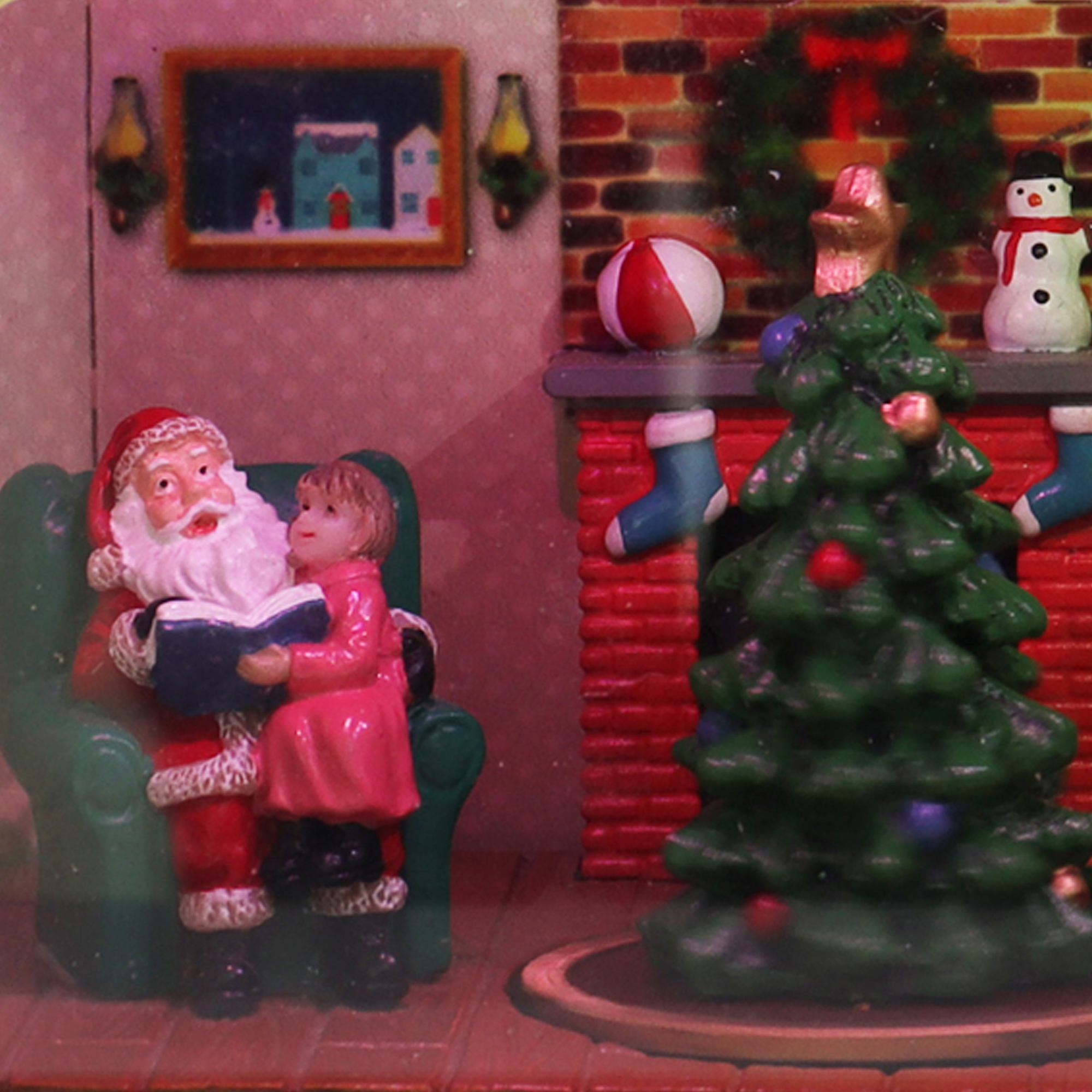 Holiday Time Brown LED Musical Retro Radio Decor, Animated Christmas Tree & Train Station Scene, 5.3”H