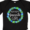 thumbnail image 4 of Inktastic Pop Pop's Favorite Girl Blue Flowers Wreath Girls Long Sleeve Baby Bodysuit, 4 of 5