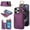 Darkpurple, variant on ELEHOLD Case for iPhone 15 Pro, Magnetic Closure Kickstand Zipper Wallet Case with 3 Card Slots & Ring Holder,Shockproof RFID Blocking Phone Case,Black