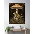 thumbnail image 2 of Frog And Mushroom In The Forest At Night - Goblincore Dark Forest Cottagecore Nature Poster Wall Art, Modern Wall Decor, 12x18 UNFRAMED, 2 of 3