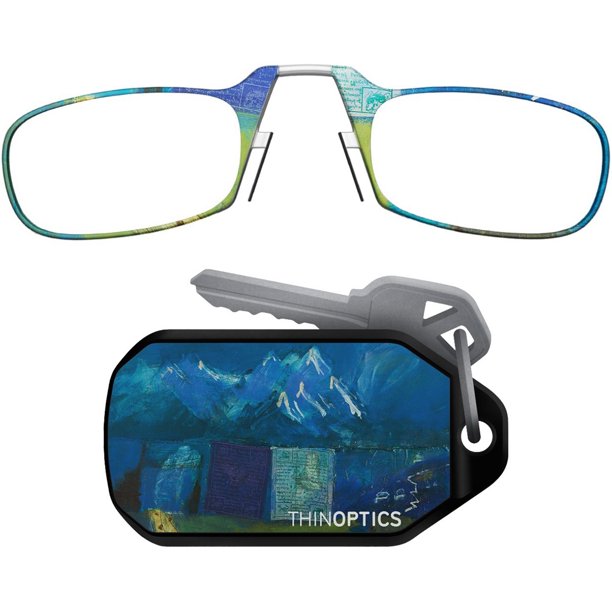 ThinOptics Armless Ultralight Reading Glasses with Designer Keychain