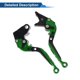 thumbnail image 5 of Palancas de freno y embrague cortas y largas para Kawasaki ZZR600 05-09, palanca de freno ajustable de motocicleta, aleación de aluminio, cabeza verde, mango negro, 5 of 6