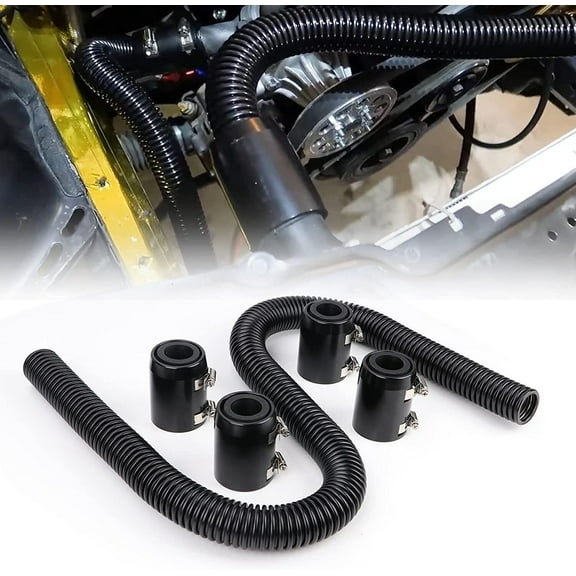 YIUIY 48" Stainless Steel Radiator Universal Flexible Coolant Water Hose Kit with Caps