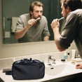thumbnail image 2 of Neceser HEWTHM para hombre, piel sintética, resistente al agua, color negro, 2 of 7
