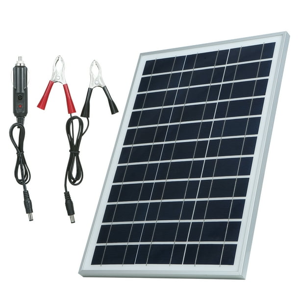 Amdohai Kit de panneaux solaires flexibles 60 W DC 5 V/18 V, résistance à  l'eau IP65/pince crocodile DC/1 * chargeur de voiture pour maison, voiture,  bateau, intérieur, extérieur, portable 