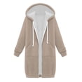 thumbnail image 3 of Puntoco Chaqueta De Mujer Chaqueta De Mujer Engrosamiento Y Lana E Invierno Casual Cremallera Manga Larga Bolsillo Con Capucha Suéter Largo Liquidación De Navidad Puntoco Puntoco-4396, 3 of 5