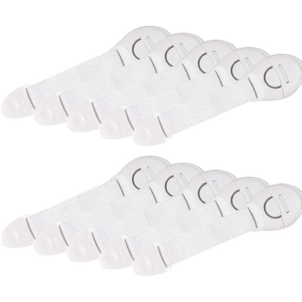 10 piezas cajón puerta armario inodoro seguridad cerraduras bebé niños seguridad cuidado plástico cerraduras correas infantil bebé protección (color al azar)