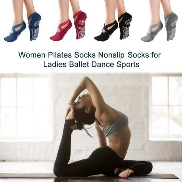 Women Yoga Socks Silicone Pilates Barre Socks Fitness Sport Sock Sports  Dance Slippers with Grips for Women Girls Supplies (Color : Dark Gray) 