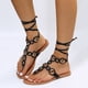 thumbnail image 1 of Sandalias de verano para mujer, chanclas, vendaje, zapatos planos informales con correa para la playa para mujer Wmkox8yii  nm11392, 1 of 7
