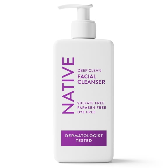 Native Deep Cleansing Facial Cleanser, for oily to combination skin, Sulfate Free, with Salicylic Acid and Eucalyptus, Dermatologist Tested, 12.5oz