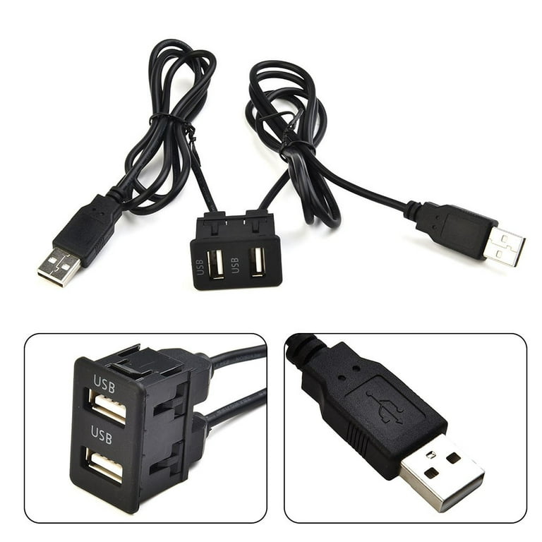 1M Car Dash Board Mount USB 2.0 Male To Female Socket Extension Panel CabJI  L