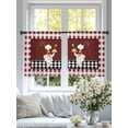 thumbnail image 4 of Chef Gourmet Sheer Curtains 2 Panels Set Red Plaid Kitchen Vintage Farmhouse Sheer Window Curtains Light Filtering Rod Pocket Voile Drapes for Bedroom Living Room 52"x45", 4 of 8