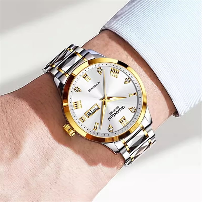 GUANQIN Women Men Couple Lovers Day Date Vintage Wristwatch Analog