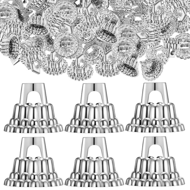 unbranded 200 Pcs Ornament Caps Replacement Plastic Silver For Friends And Family Celebrations