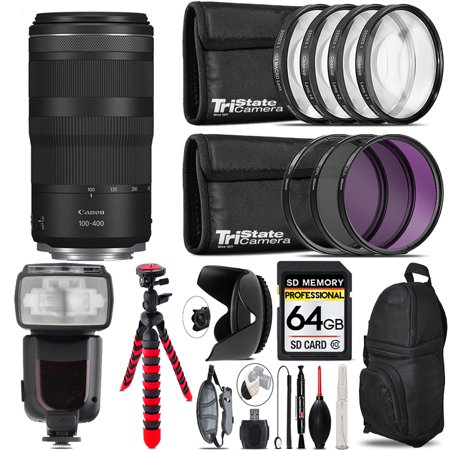 Canon RF 100-400mm f/5.6-8 IS USM Lens + Canon Speedlight & More - 64GB Kit