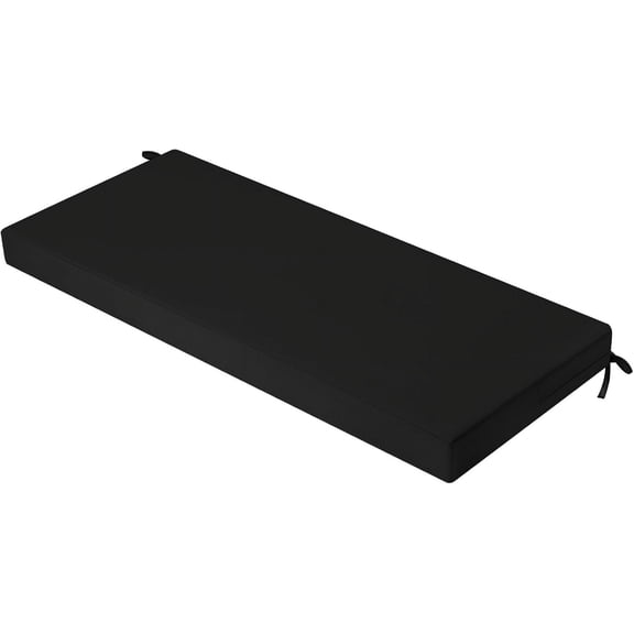 Outdoor Waterproof Bench Cushion Replacement Patio Swing Seat Pad with Ties 59 x 18 Inch Black Waterproof Garden Furniture Cushion