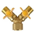 thumbnail image 3 of Dual Tap Connector,G1/2 Brass Garden Irrigation Way Tap Adapter Way Tap Connector Adapter World-Class Design, 3 of 8