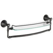 Delta Cassidy 18" Glass Shelf with Removable Bar, Venetian Bronze