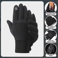 thumbnail image 3 of 1 par de guantes negros acolchados para deportes de invierno, cálidos, para hombres y mujeres, con pantalla táctil, para esquiar y andar en bicicleta, para el frío, 675, 3 of 6