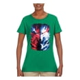 thumbnail image 2 of Artic Wolf Light Dark Good Bad Moon | Womens Animal Lover Graphic T-Shirt, Kelly, Medium, 2 of 4