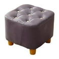 thumbnail image 1 of Reposapiés pequeño portátil con asiento acolchado y taburete otomano estable, taburete cuadrado para pies Púrpura, 1 of 9