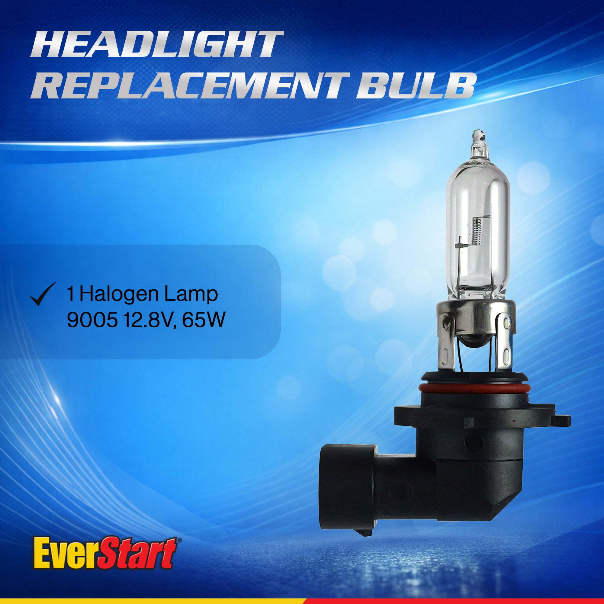 EverStart 9005 Halogen Headlight Bulb, 1 pack, Compatible with Multiple Cars