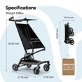 thumbnail image 2 of Mompush Jeto Lightweight Travel Stroller, Ultra-Compact One-Hand Fold, for Ages 6–36 Months, Black, 10.1LB, Unisex, 2 of 9