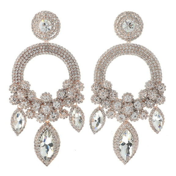 Large Rhinestone Chandelier Earrings