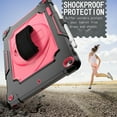 thumbnail image 5 of For iPad 10.2 Case 2021/2020/2019, iPad 9th/ 8th/ 7th Generation Case with Pencil Holder, Kickstand with Elastic Wrist Hand Strap Shoulder Strap Rugged Shockproof Cover, Black+Rose, 5 of 6