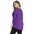 thumbnail image 3 of CRAYNER 3/4 Sleeve T-Shirts for Womens Casual V-Neck Tunic Tops Loose Fit Basic Tees Blouses Lightweight Pullover with Pocket, 3 of 5