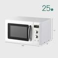 thumbnail image 5 of GOFLAME Large 0.9Cu.ft Countertop Microwave Oven, 900-Watt Retro Microwave w/Child Safety Lock, Defrost & Auto Cooking Function, LED Display, Glass Turntable, White, 5 of 8