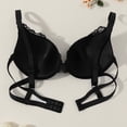 thumbnail image 3 of Inglocry Lace Nursing Bra, Wirefree Padded Nursing Bras for Breastfeeding, V Neck Maternity Bra for Pregnancy, Soft Lace Black 75C, 3 of 6