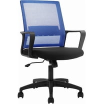 FDW Ergonomic Mesh Office Chair - Adjustable Mid-Back Computer Desk Chair with Lumbar Support, Blue