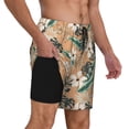 thumbnail image 3 of Fotbe Tropical Leaves Flower Men’s Swim Trunks Quick Dry Swim Shorts Board Shorts with Mesh Lining-3X-Large, 3 of 9