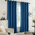 thumbnail image 6 of Deconovo Thermal Insulated Grommet Blackout Curtains, 2 Solid Curtain Panels, 52"x54", Ocean Blue, 6 of 7