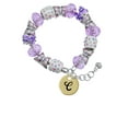 thumbnail image 2 of Delight Jewelry Goldtone Large Disc Letter - C - 3/4'' Purple Butterfly Bead Charm Bracelet, 7"+1" Extender, 2 of 5