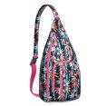 thumbnail image 1 of Trippy Weed Sling Backpack - Psychedelic Swirl Leaf Pattern, Fashion Forward Shoulder Pack, 1 of 4