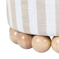 thumbnail image 6 of Dex Beige Striped Linen Ottoman, 6 of 7