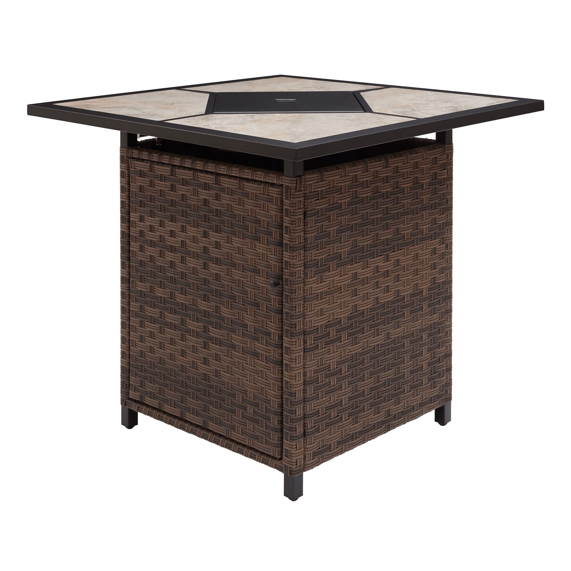 Better Homes & Gardens Elmdale 5 Piece High Swivel Dining Set with Firepit Table, Brown