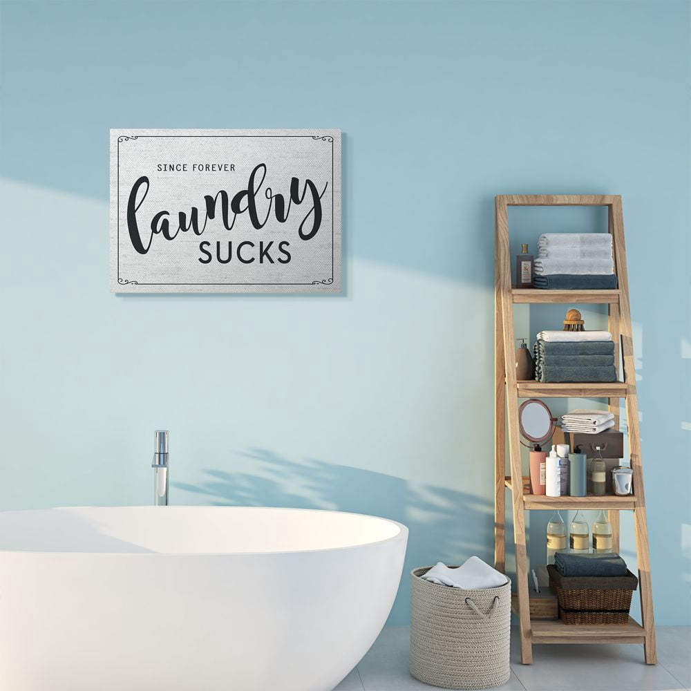 Stupell Industries Sassy Laundry Room Sign Funny Family Humor Canvas Wall Art Design by Lettered and Lined, 24" x 30"