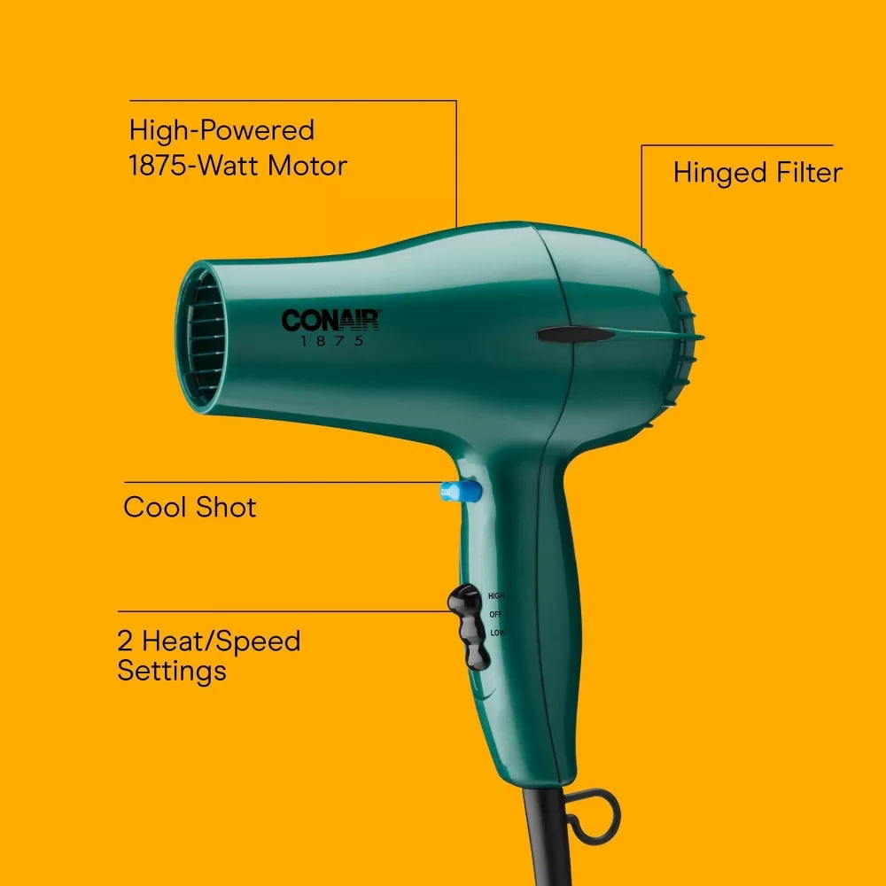 Style & Shine Hair Dryer: For All Hair Types, 1875 Watt, Includes Instruction Manual