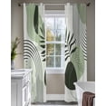 thumbnail image 4 of Boho Geometric Sheer Curtains 84 Inch Length 2 Panels Set for Living Room/Bedroom, Farmhouse Green Abstract Stripes Leaves Kitchen Curtains Grommet Semi-Sheer Curtains Window Treatments 42"x84"x2, 4 of 7