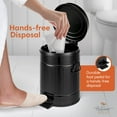 thumbnail image 4 of Autumn Alley Black Metal Farmhouse Pedal Garbage Can - Modern Farmhouse Bathroom Accessories, 4 of 10