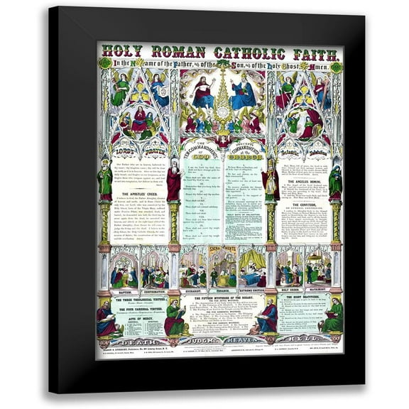 Vintage Apple Collection 11x14 Black Modern Framed Museum Art Print Titled - Holy Roman Catholic Church